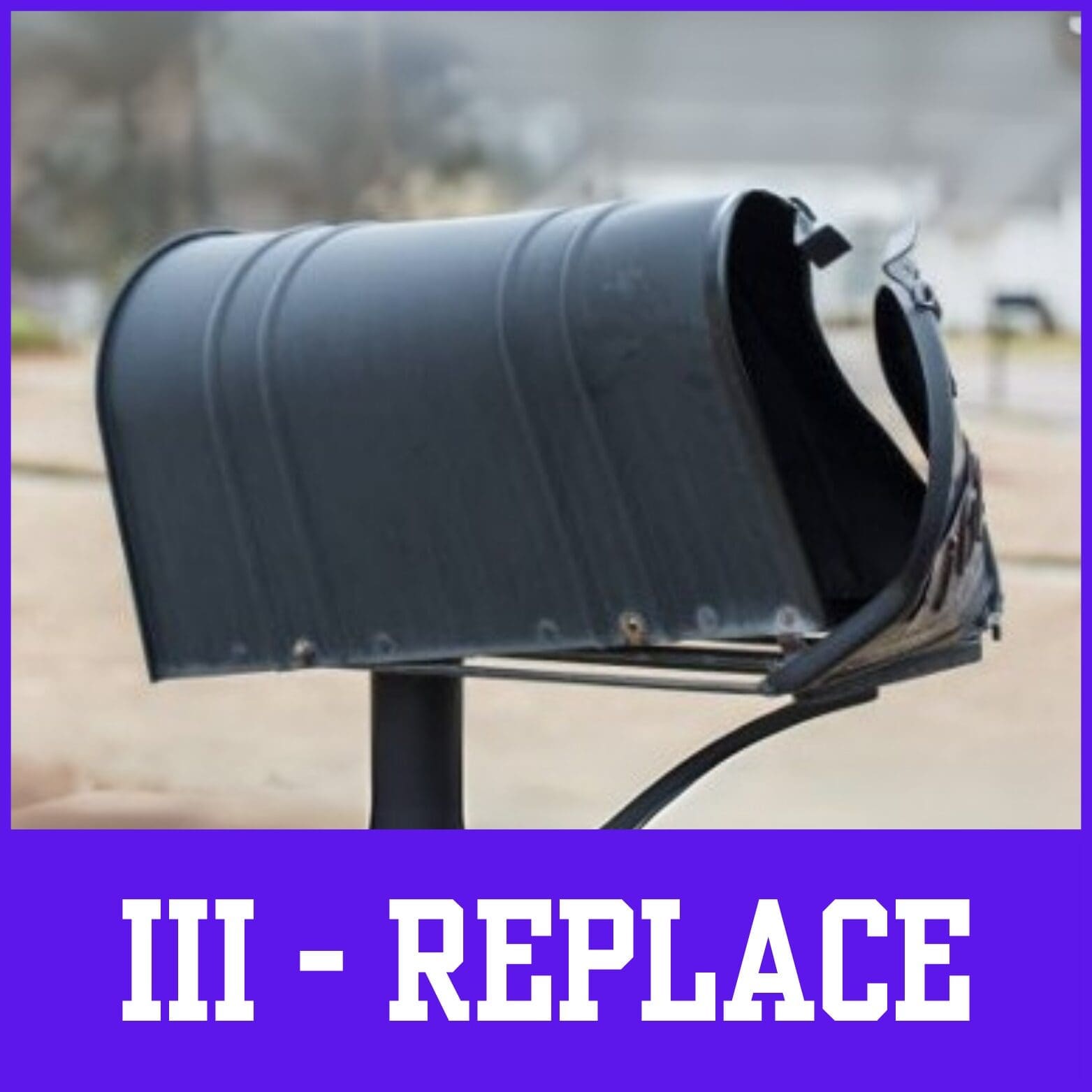 3 alt="Close-up of a black mailbox on a white background"